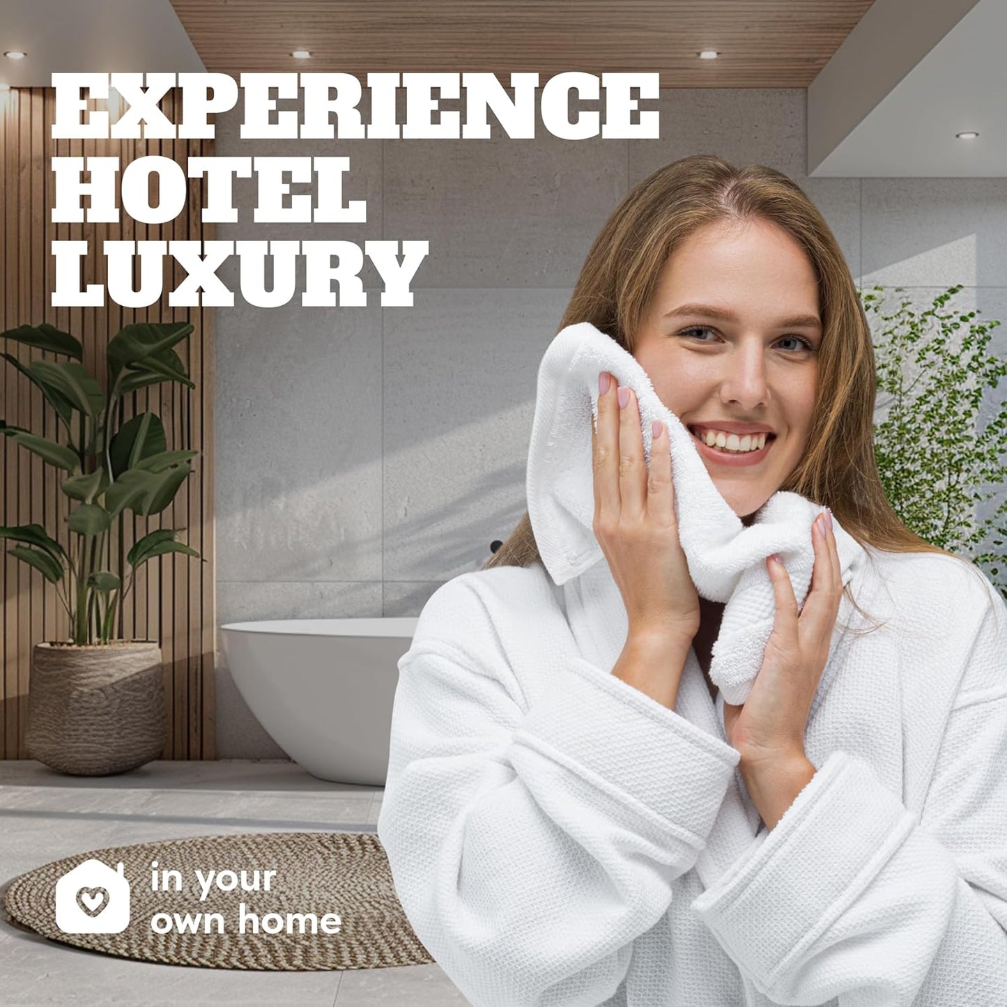 Wealuxe White Washcloths 48 Pack - 600 GSM 100% Ring-Spun Cotton Wash Cloths for Showering, Highly Absorbent and Soft | 12X12 Inches