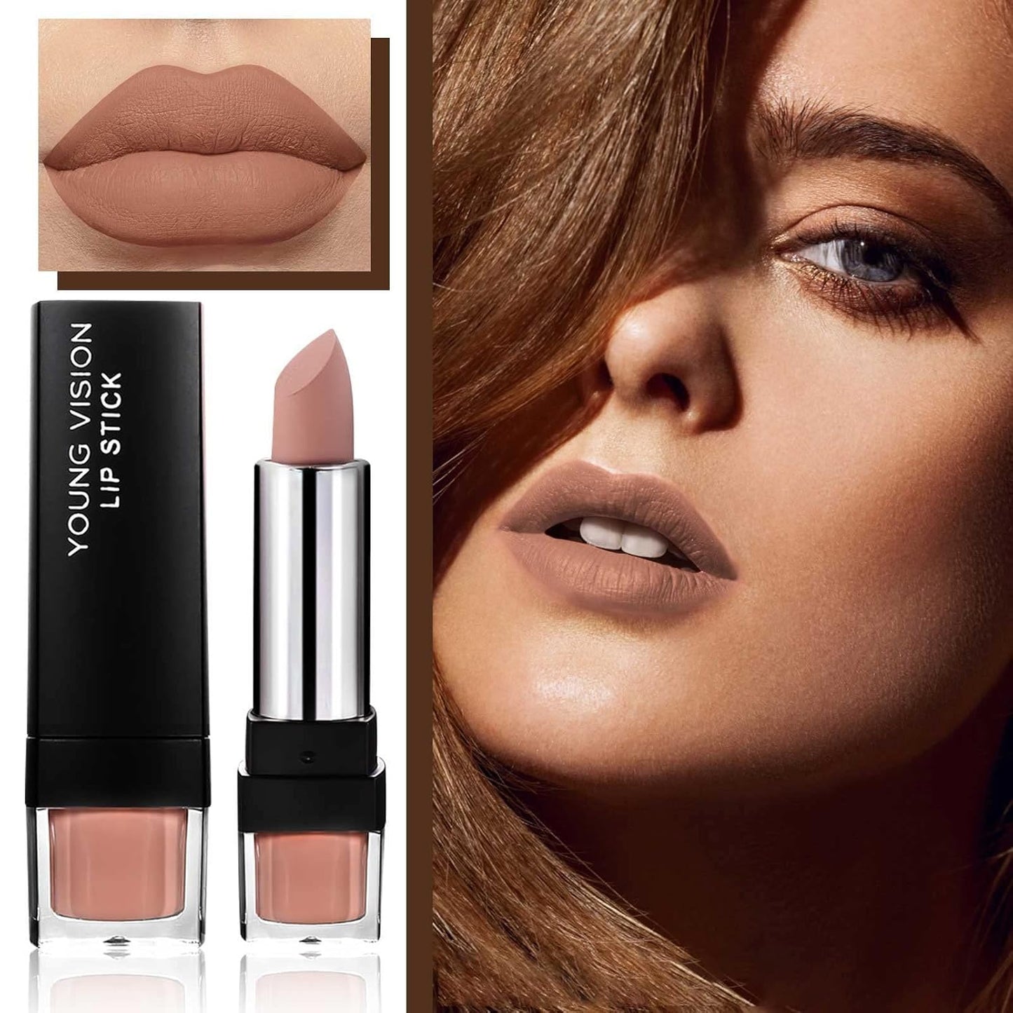 Ladie Lip Makeup 2023 -Lip Sticks Matte Fog Face Lipstick Velvet Is Not Easy to Stick Cup Lipstick Suitable for Female Lipstick Gift. (C, One Size)