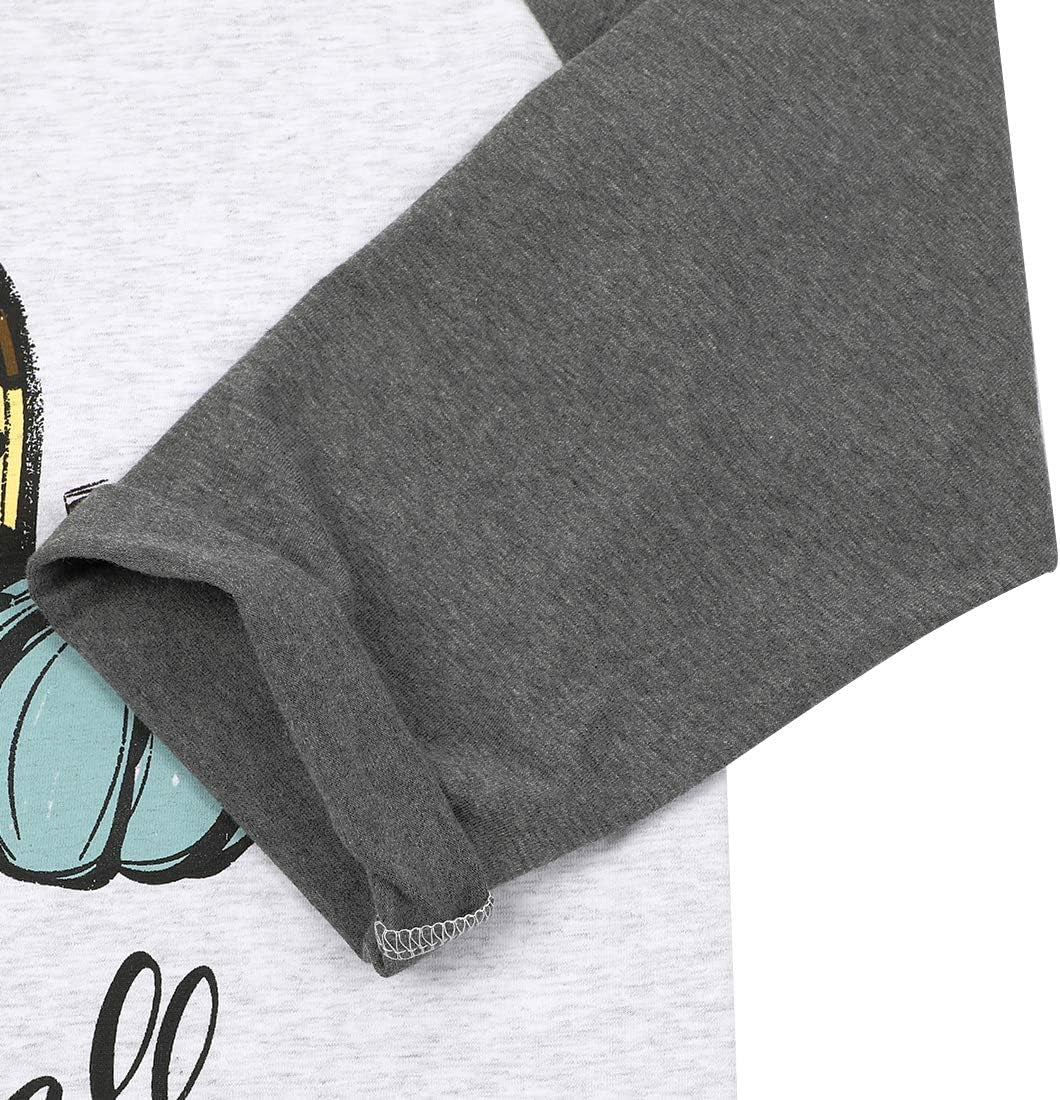 Its Fall Yall Halloween Cute Shirt Women Leopard Pumpkin Graphic Shirts Fall Casual 3/4 Sleeve Raglan Tee Tops