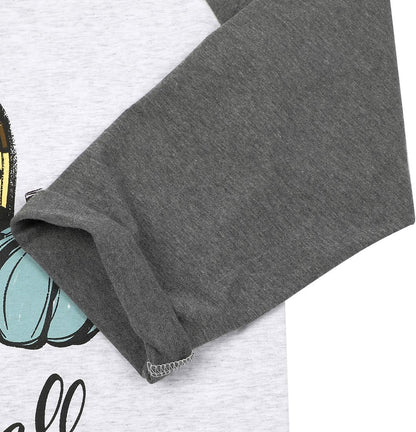 Its Fall Yall Halloween Cute Shirt Women Leopard Pumpkin Graphic Shirts Fall Casual 3/4 Sleeve Raglan Tee Tops