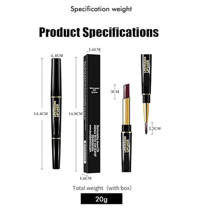 Visulong 2-In-1 Waterproof Lipstick Lip Liner,Visulong Lipstick,Double Ended Lipstick Automatic Lip Liner Matte Waterproof Non-Fading Non-Stick Lipstick (7#, One Size)