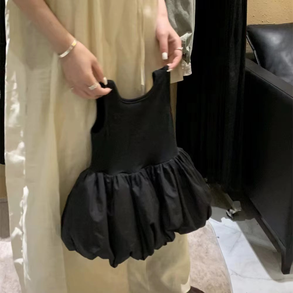 Midnight Breeze – Toddler Girl Cross-Back Off-Shoulder Party Dress