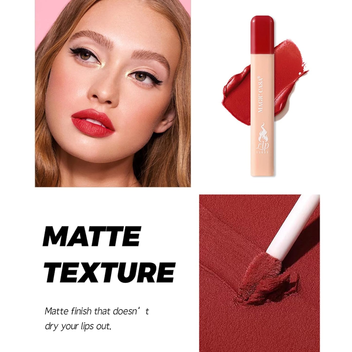 4 Colors Matte Lipstick Set, Mini Lipstick, Labiales Matte Velvet Lipstick, Long Lasting Lipstick, Creative Matchstick Shape Lipstick Set, Ideal Present for Women/Girls (A Set, Small)