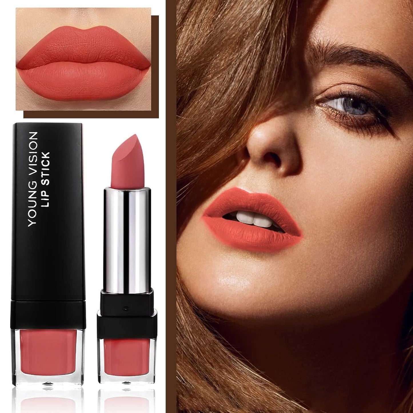 Ladie Lip Makeup 2023 -Lip Sticks Matte Fog Face Lipstick Velvet Is Not Easy to Stick Cup Lipstick Suitable for Female Lipstick Gift. (J, One Size)