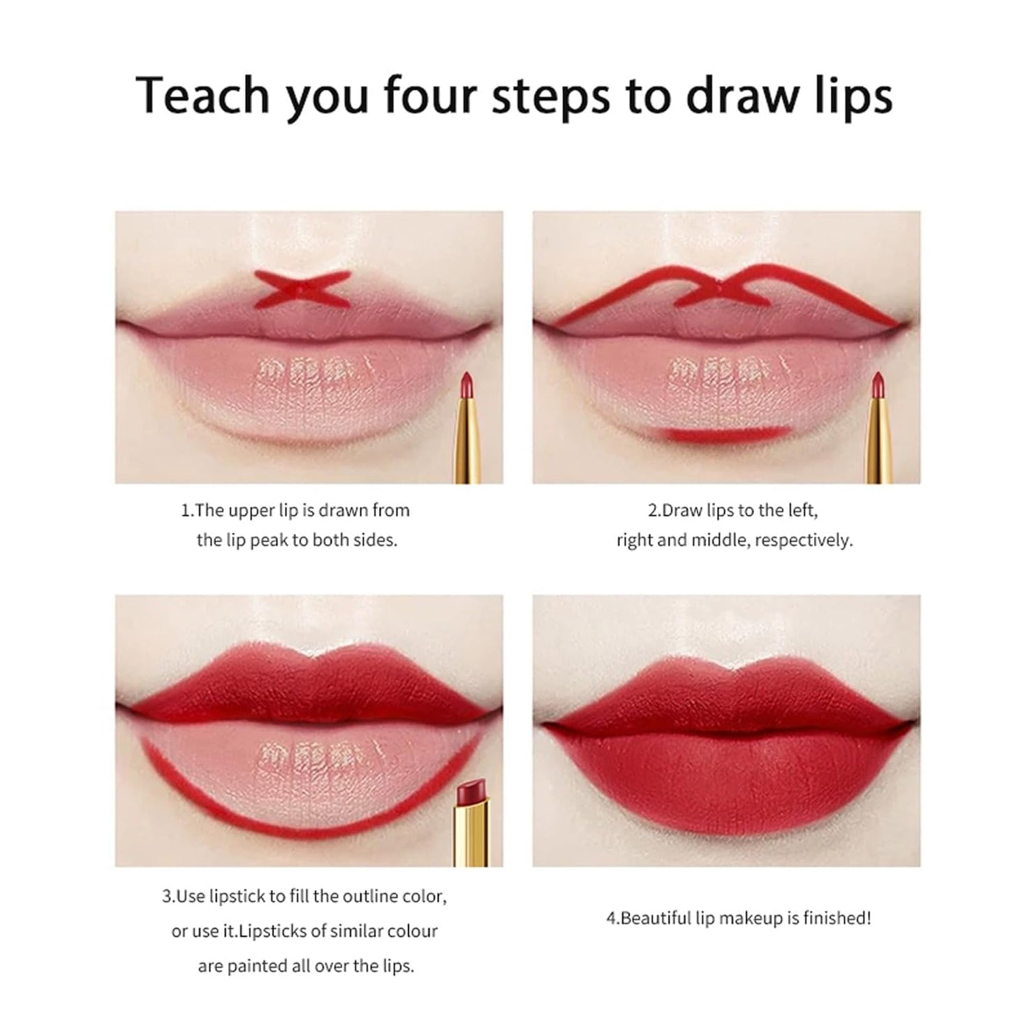 Visulong 2-In-1 Waterproof Lipstick Lip Liner,Visulong Lipstick,Double Ended Lipstick Automatic Lip Liner Matte Waterproof Non-Fading Non-Stick Lipstick (7#, One Size)