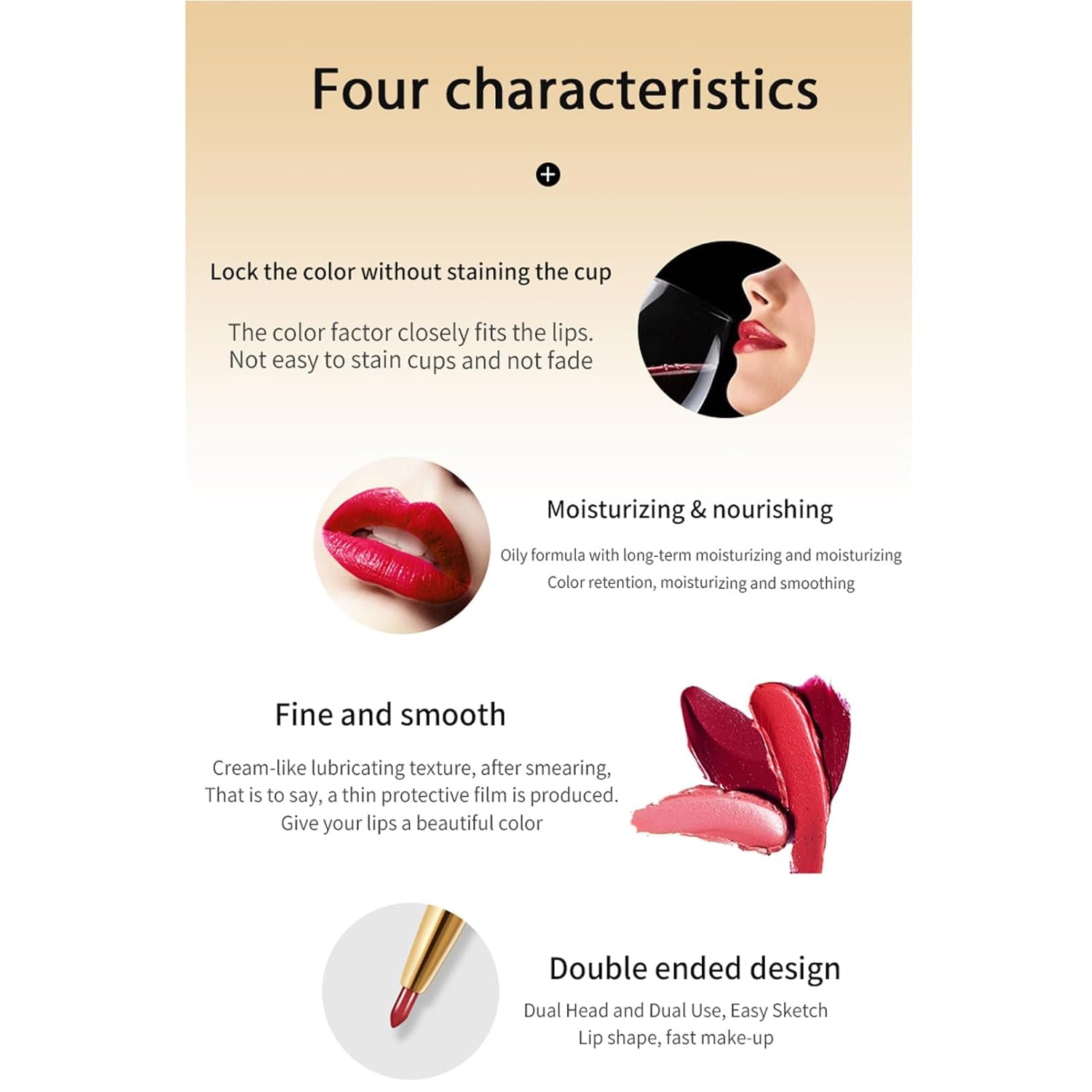 Visulong 2-In-1 Waterproof Lipstick Lip Liner,Visulong Lipstick,Double Ended Lipstick Automatic Lip Liner Matte Waterproof Non-Fading Non-Stick Lipstick (7#, One Size)